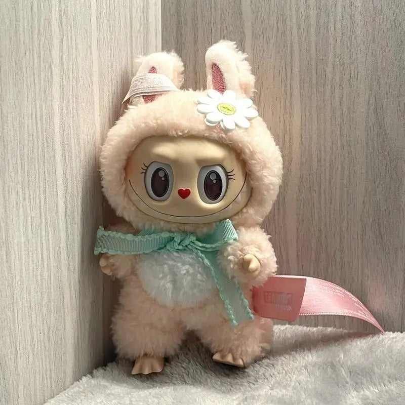 Labubu Plush Toys SKULLPANDA Mokoko Zimomo Halloween Labubu Keychain Doll Christmas Gift Keyring Kids Toys Replica