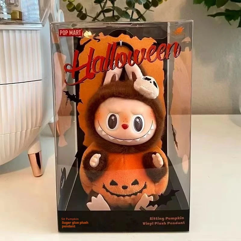 Labubu Plush Toys SKULLPANDA Mokoko Zimomo Halloween Labubu Keychain Doll Christmas Gift Keyring Kids Toys Replica