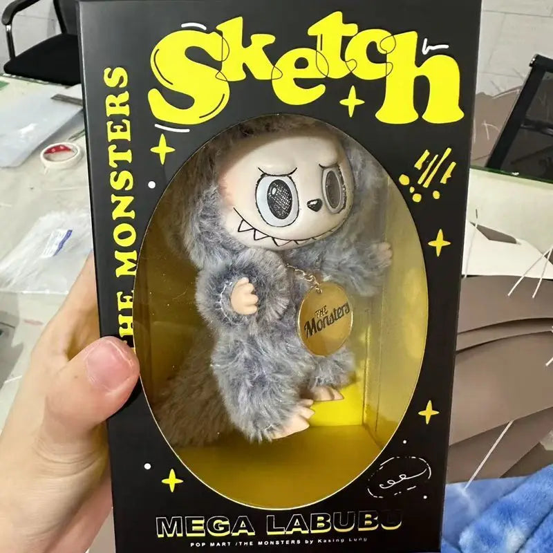 Labubu Plush Toys SKULLPANDA Mokoko Zimomo Halloween Labubu Keychain Doll Christmas Gift Keyring Kids Toys Replica