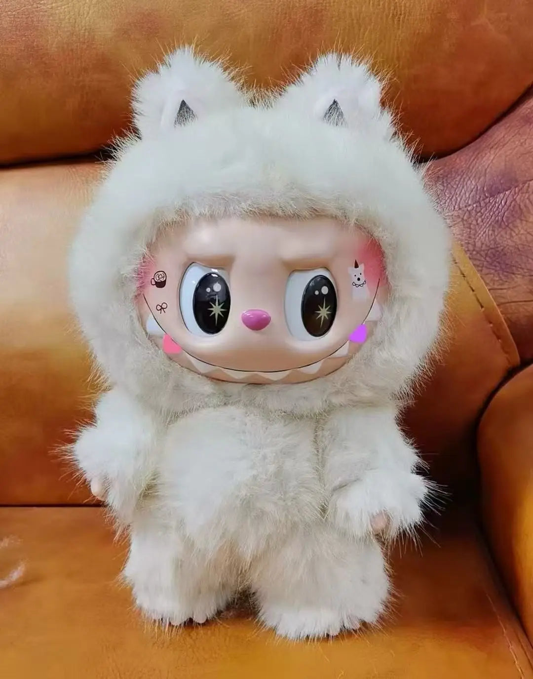 Labubu Plush Toys SKULLPANDA Mokoko Zimomo Halloween Labubu Keychain Doll Christmas Gift Keyring Kids Toys Replica
