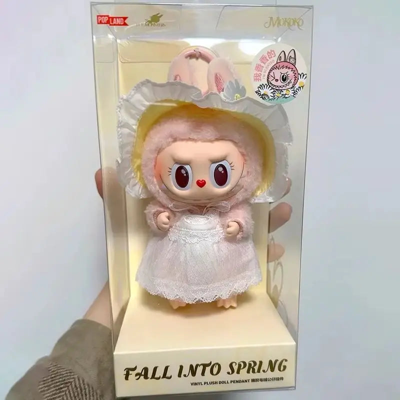 Labubu Plush Toys SKULLPANDA Mokoko Zimomo Halloween Labubu Keychain Doll Christmas Gift Keyring Kids Toys Replica