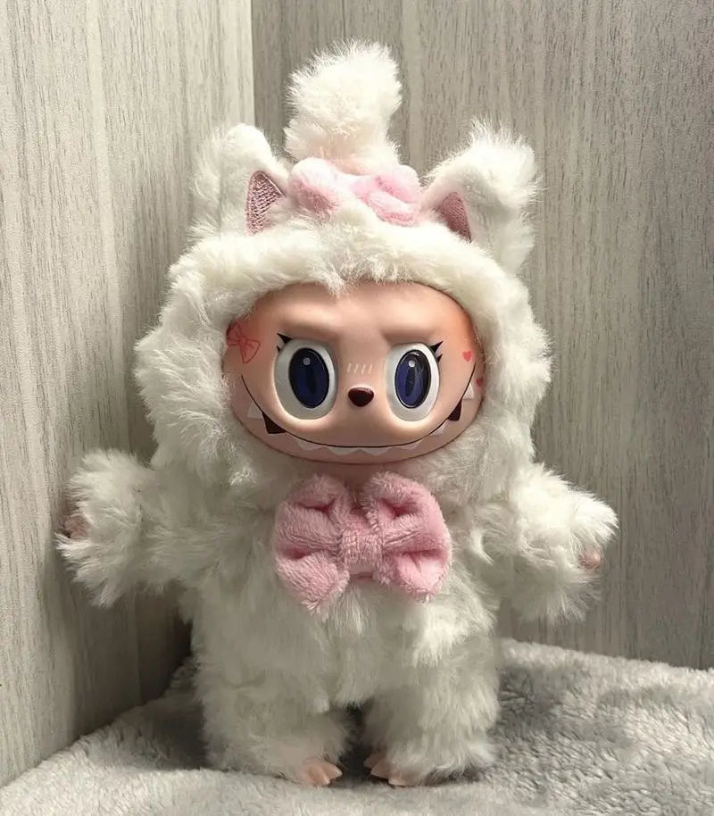 Labubu Plush Toys SKULLPANDA Mokoko Zimomo Halloween Labubu Keychain Doll Christmas Gift Keyring Kids Toys Replica