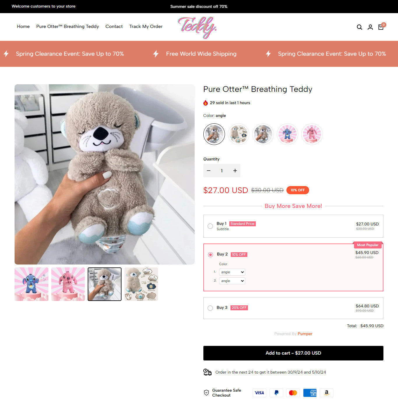 Ready Made Dropshipping Shopify Breathing Teddy Store with Supplier
