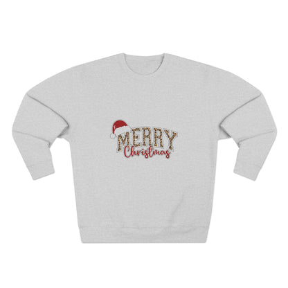 Merry Christmas Crewneck Sweatshirt – Festive Santa Hat Holiday Sweater