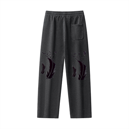 Frayed Enzyme Washed Fleece Sweatpants