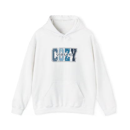 Holiday Cozy Hoodie - "Tis the Season" Blue Snowflake Graphic