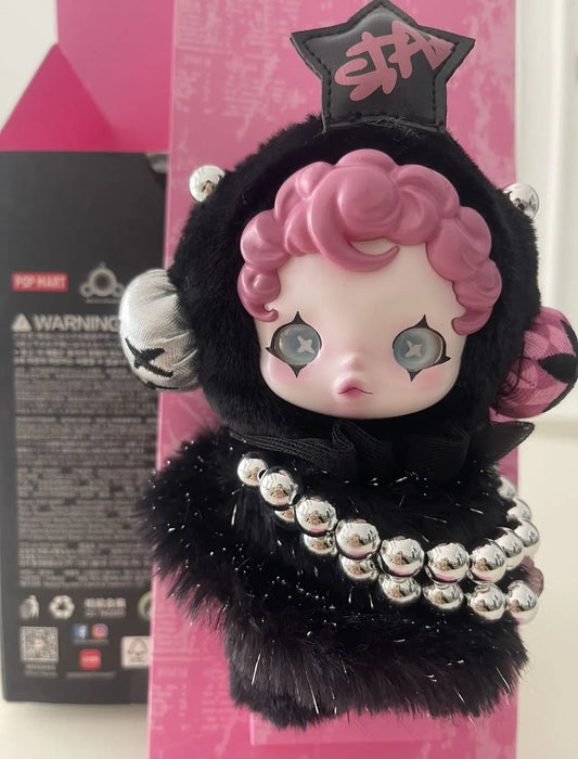 Labubu Plush Toys SKULLPANDA Mokoko Zimomo Halloween Labubu Keychain Doll Christmas Gift Keyring Kids Toys Replica