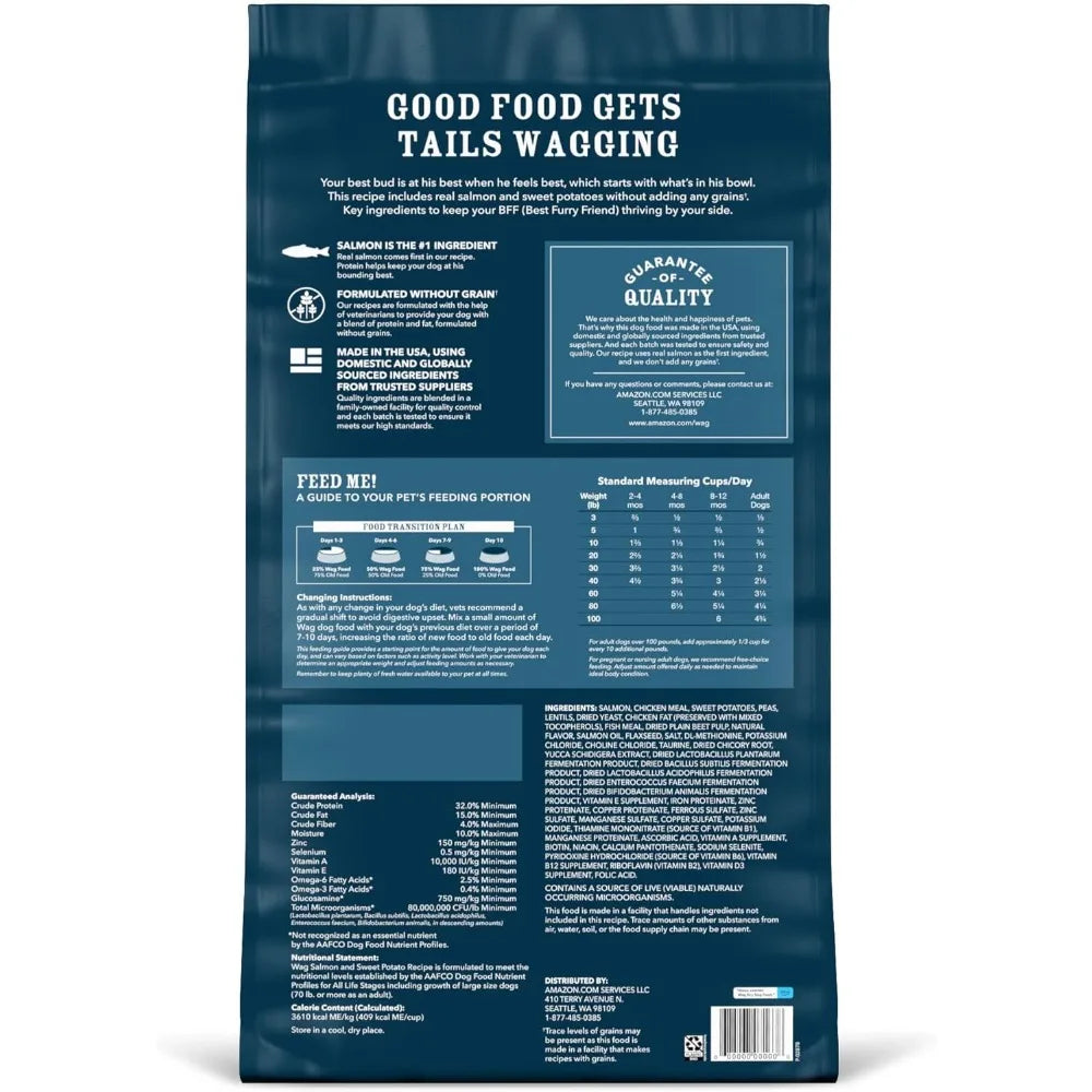 Dry Dog Food Salmon & Sweet Potato, Grain Free 24 lb Bag