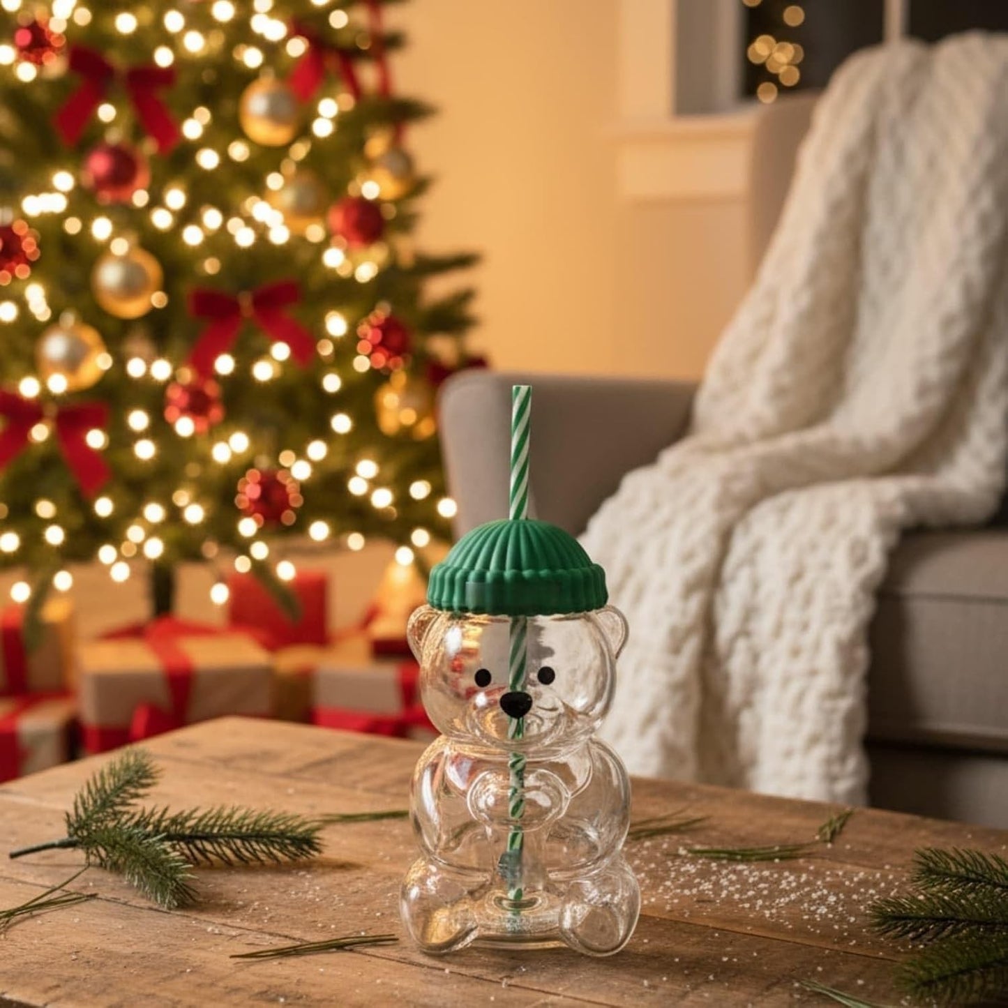 2025 Bearista BEAR Glass Jar Mug Straw Cold Cup Tumbler NEW LIMITED EDITION