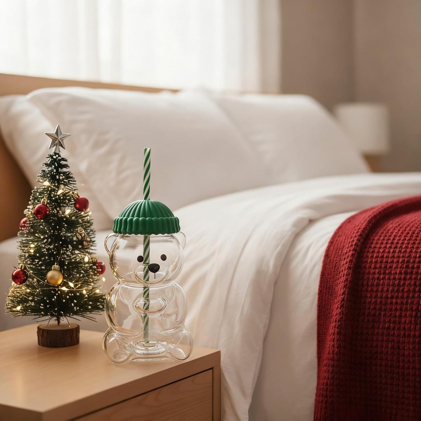 2025 Bearista BEAR Glass Jar Mug Straw Cold Cup Tumbler NEW LIMITED EDITION