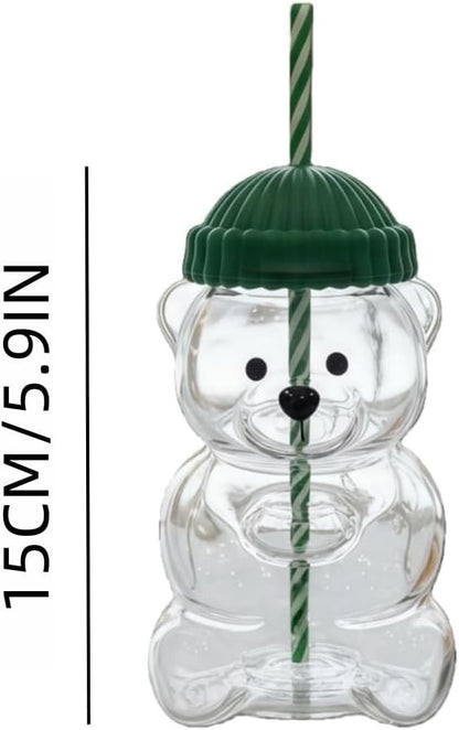 2025 Bearista BEAR Glass Jar Mug Straw Cold Cup Tumbler NEW LIMITED EDITION