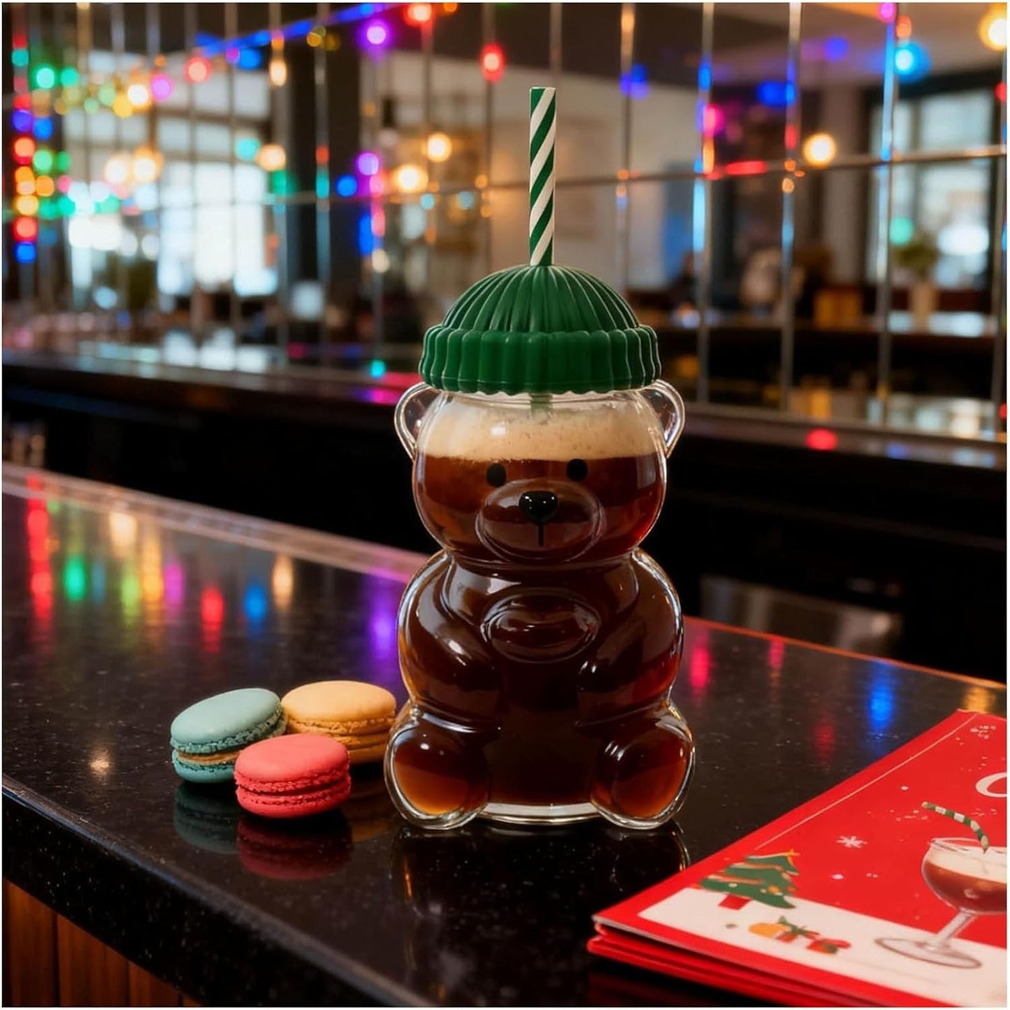 2025 Bearista BEAR Glass Jar Mug Straw Cold Cup Tumbler NEW LIMITED EDITION